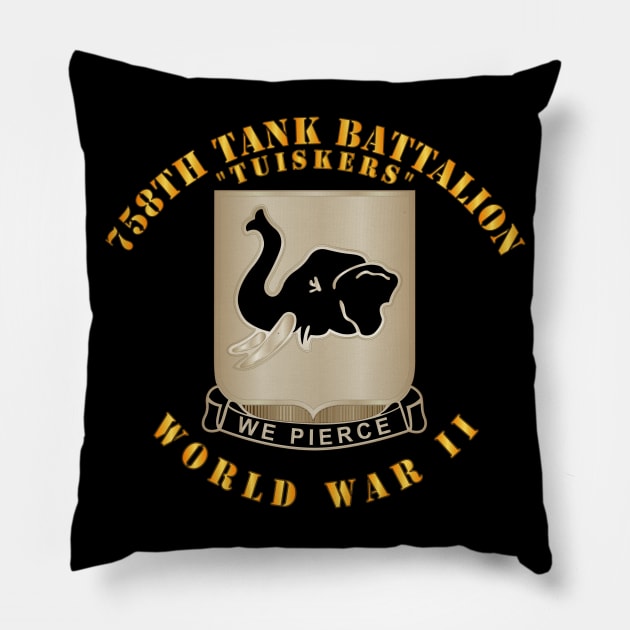 758th Tank Battalion - Tuskers - WWII Pillow by twix123844