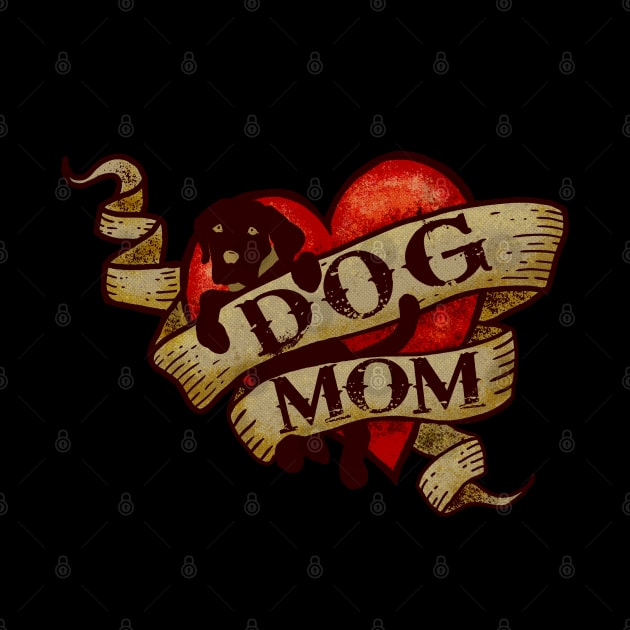 Vintage Heart Dog Mom by Jitterfly