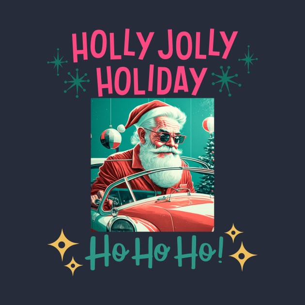 Holly Jolly Holiday Retro Santa by WearablePSA