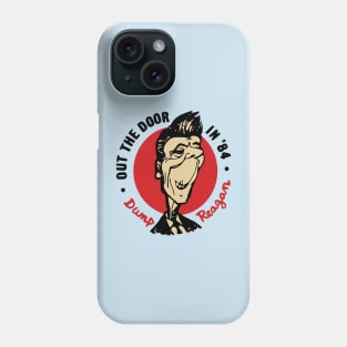 Vintage Political Out The Door In '84 Dump Reagan Anti-Reagan 80s History Political Buttons Vintage Button Democratic Party Phone Case