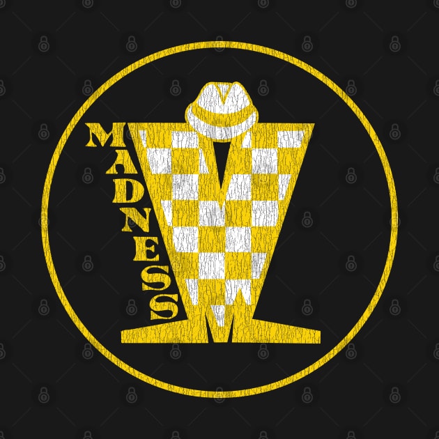 Madness Vintage Plastisol Texture Checkerboard Gold & White by Skate Merch