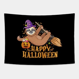 Lazy Sloth Witch Hat Halloween Animal lovers Halloween sloth Tapestry