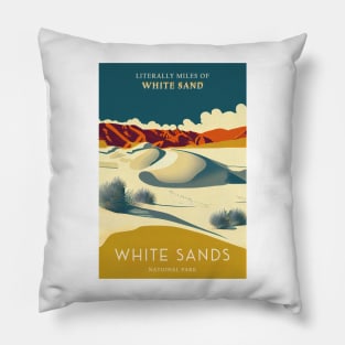 White Sands National Park Travel Poster Pillow