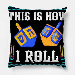 Hanukkah How I Roll Dreidel Pillow