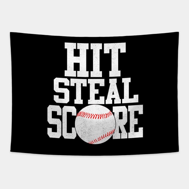 Hit Steal Score funny Baseball Player T Shirt Tapestry by Swagazon