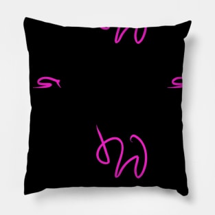 Background illustration black with pink, decorative design pattern, ornament Pillow