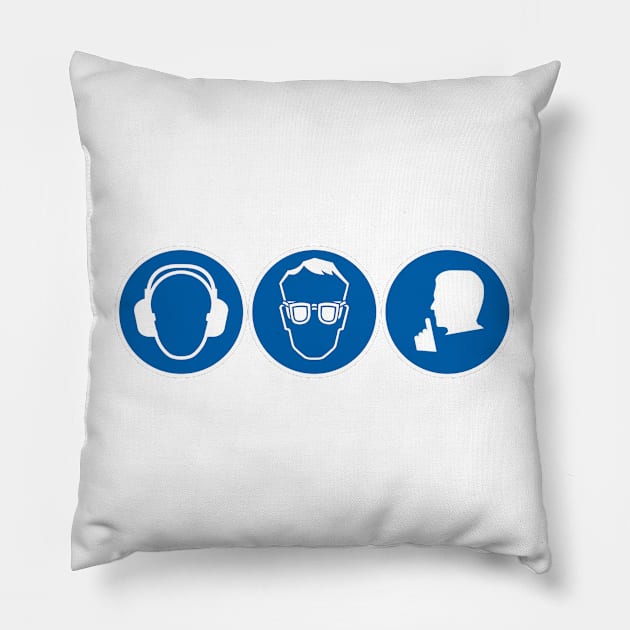 No Hear, No See No speak Pillow by WkDesign