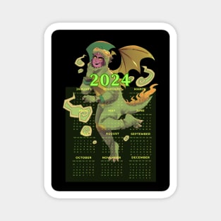 Health Jess 2024 New Year Green Earth Dragon Magnet