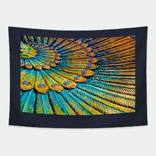 Full frame peacock feather wreath, Hinduist art.H Tapestry