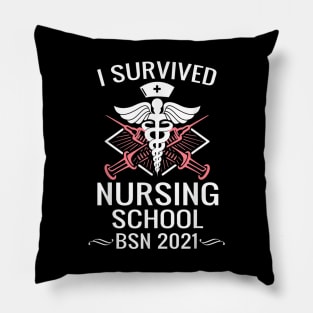 I Survived Nursing School BSN Class of 2021 Nurse Graduation Pillow