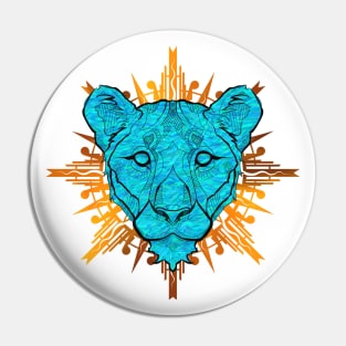 Lion Colorful Tattoo Pin