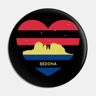 Arizona Skyline cityscape Heart Shape Birds Flying Sedona Pin