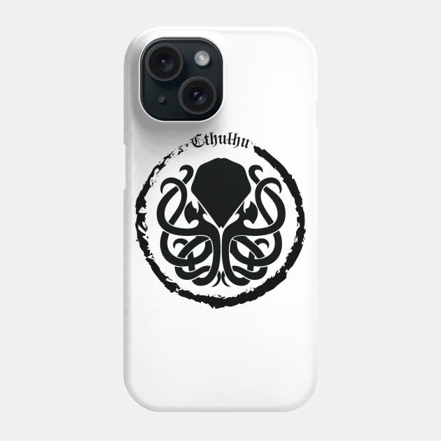 Cthulhu Logo Black Phone Case by Milena93