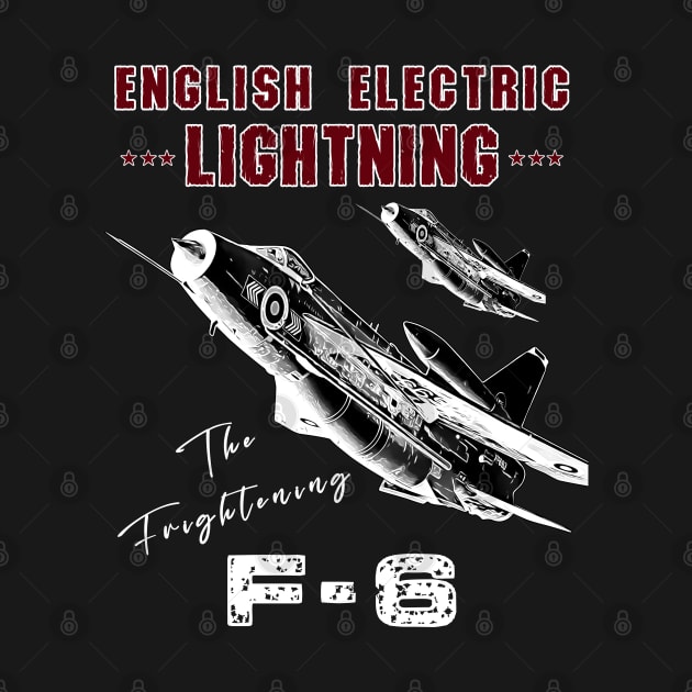 English Electric Lightning F-6 British Vintage Fighter Jet by aeroloversclothing