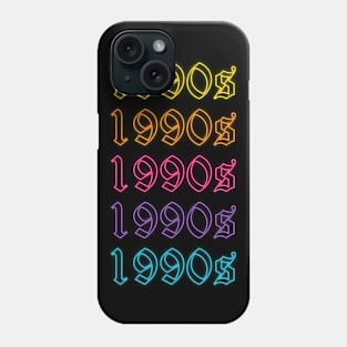 rainbow neon glow 1990s inspired design Phone Case