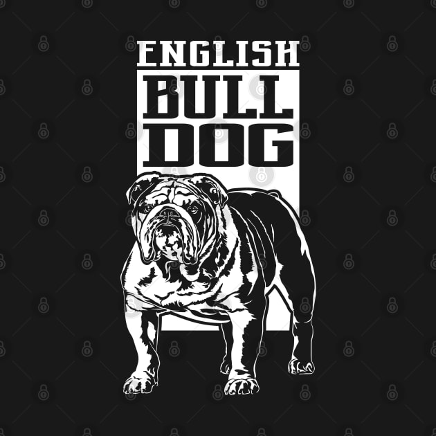 Funny Proud English Bulldog dog portrait gift by wilsigns