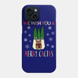 We Wish You A Merry Cactus - Eves Pin Cacti In Christmas Bear Pot Phone Case