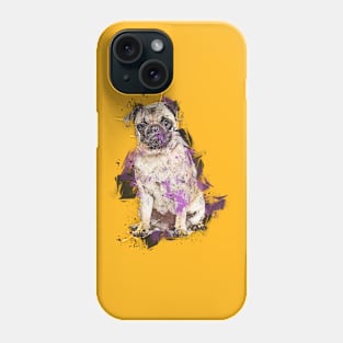 PUG Dog Street Drawing Style Phone Case