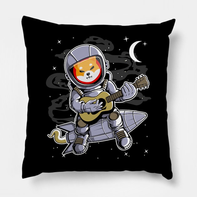 Astronaut Guitar Shiba Inu Coin To The Moon Shib Army Crypto Token Cryptocurrency Blockchain Wallet Birthday Gift For Men Women Kids Pillow by Thingking About