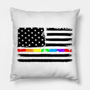 LGBT Flag Rainbow LGBT American Flag Pride Pillow