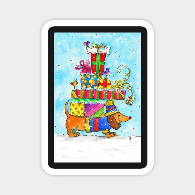 Dachshund Merry Christmas Magnet by nicolejanes