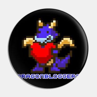 DragonBloggers Blue Pixel Dragon Heart Pin