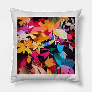 Neon Colored Leaves Pillow