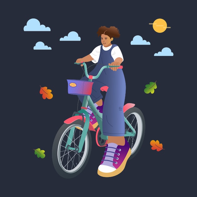 Girl Riding Bike by RoeArtwork