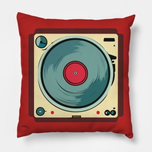 Turntable - Vintage Audio LP Vinyl Record Player design 3 Pillow