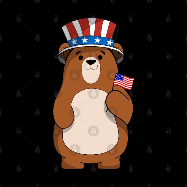 Patriot Bear American Independence Day July 4th shirt by TheBeardComic