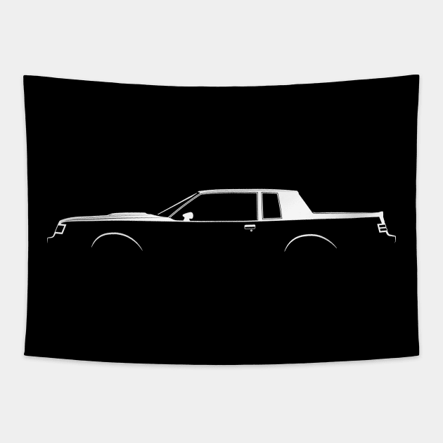 Buick Regal Grand National Silhouette Tapestry by Car-Silhouettes