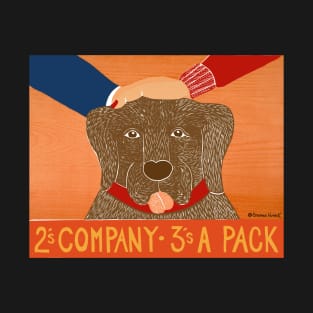 Two's Company, Three's a Pack - Stephen Huneck Funny Dog T-Shirt
