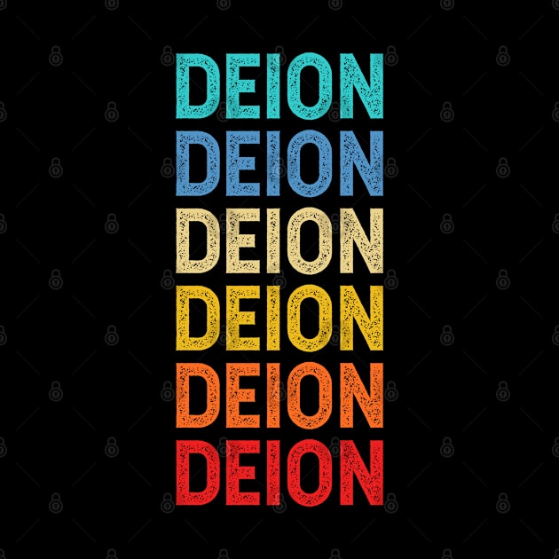 Deion Name Vintage Retro Custom Gift Named Deion by CoolDesignsDz