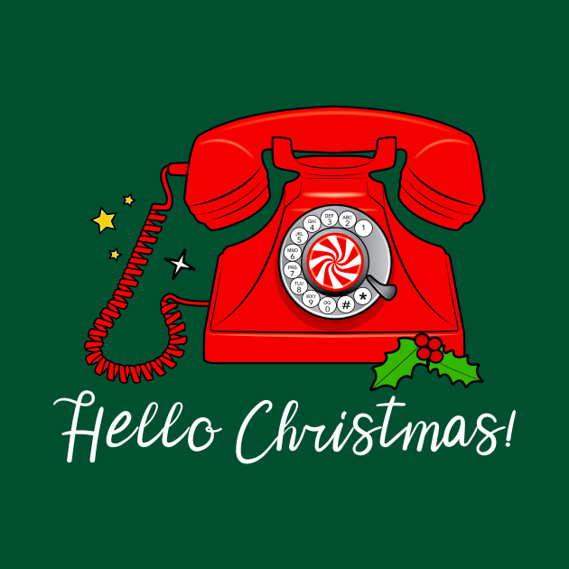 Vintage Red Peppermint Telephone: Hello Christmas! by PenguinCornerStore