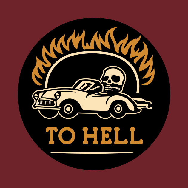 simple car and skull to hell by Kingrocker Clothing