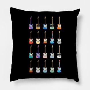 T-Style Electric Guitar Icons Huge Collection Pillow