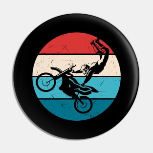 Freestyle Motorcyclist Retro Pin