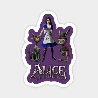 Alice: Madness Returns-Alice Liddell, Cheshire Cat, White Rabbit Magnet