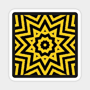 HIGHLY Visible Yellow and Black Line Kaleidoscope pattern (Seamless) 10 Magnet