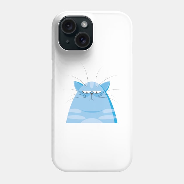 blue cat sleepless Phone Case by RookiesCrafts