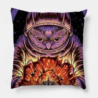 astronaut owl explosion spacecraft Pillow