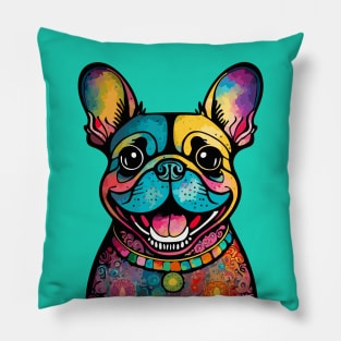 Colorful French Bulldog Pillow