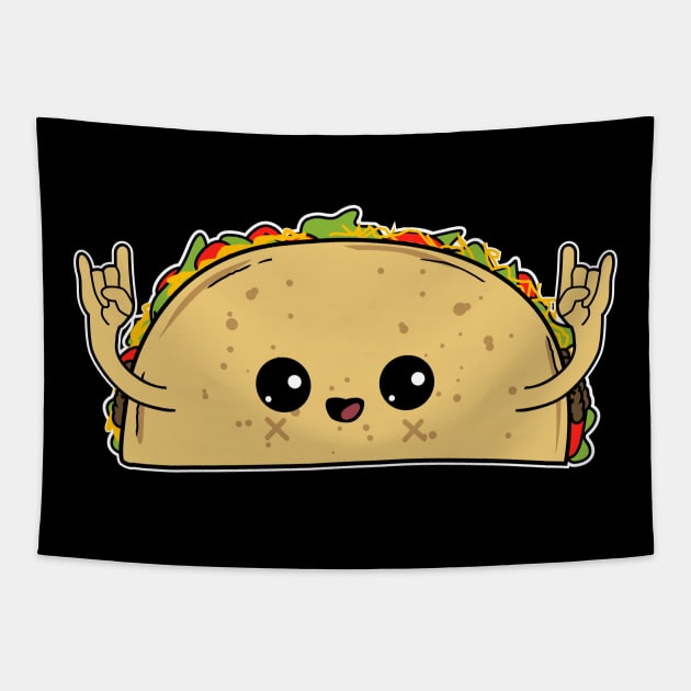 Kids Cute Taco Rocks-Cinco de Mayo Food-Foodie T Shirt Tapestry by CheesyB