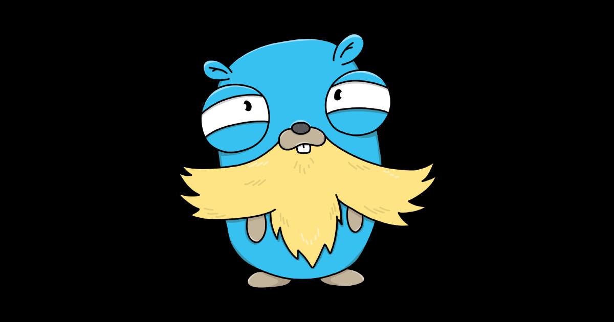 Weird Bearded Gopher - Golang - Sticker | TeePublic