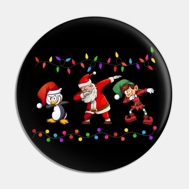 Dabbing Santa Elf penguin Christmas Pin by medrik