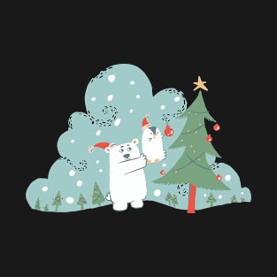 Cute dog Christmas Tree T-Shirt