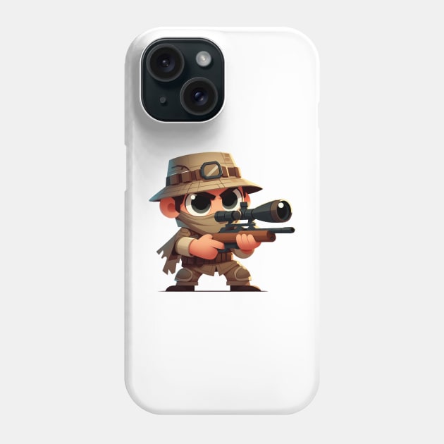 Cute Sniper Soldier Phone Case by Dmytro