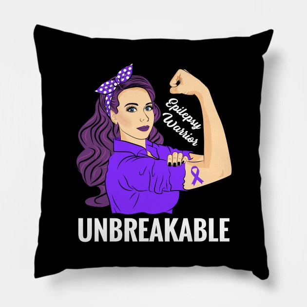 Epilepsy Awareness Epileptic Warrior Unbreakable Support Pillow by ZNOVANNA