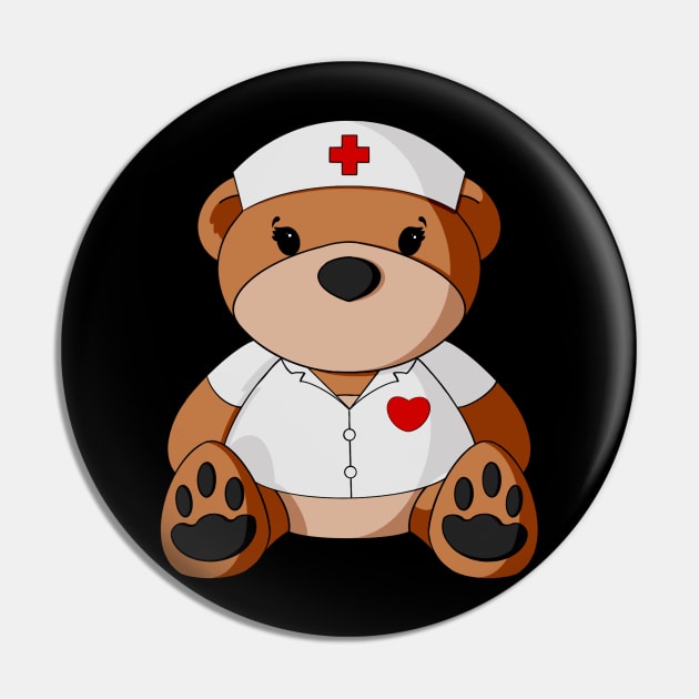 Nurse Teddy Bear Pin by Alisha Ober Designs