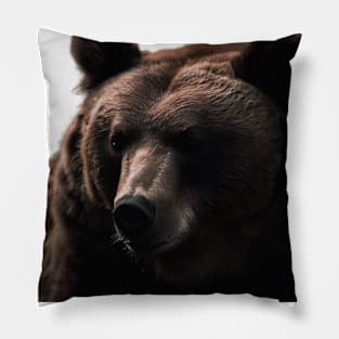 A brown bear in nature that looks cute and cuddly looks warm. ส่ง Pillow